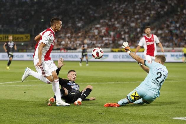 GRAZ, 01-08-2018 , Merkur Arena, football season 2018 2019, UEFA Champions League second qualifying round , 2nd leg , Ajax player Hakim Ziyech during the match Sturm Graz - Ajax . Sturm Graz - Ajax  x2372331x
