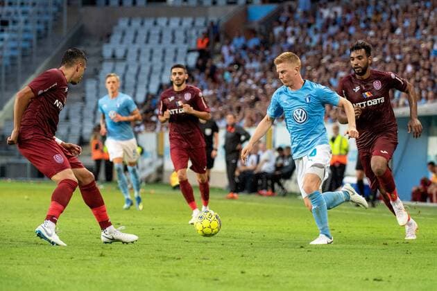 180801 Anders Christiansen or Malmö FF during the UEFA Champions League qualifying match between Malmö FF and Cluj on August 1, 2018 in Malmö Photo Ludvig Thunman BILDBYRAN Code LT 35511  Copyright: LUDVIGxTHUNMAN BB180801LT042