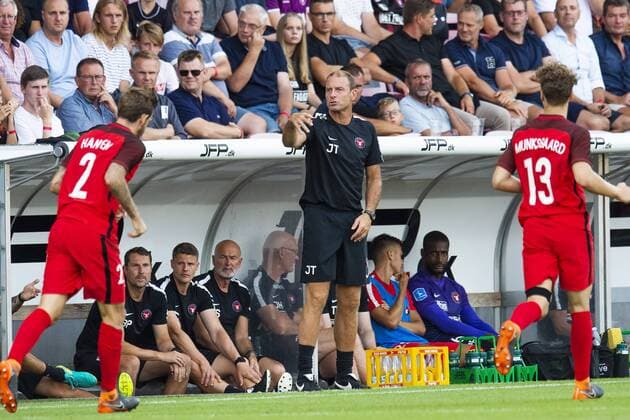 Fußball, CL Qualifikation, FC Midtjylland - FK Astana Jess Thorup ( Coach - FC Midtjylland ) during UEFA Champions League, Second Qualifying Round between FC Midtjylland and FC Astana, August 1, 2018 in ARENA Herning, Denmark. , Herning Denmark  BoxAmstrupx cop103 spdk20180801-195630-L
