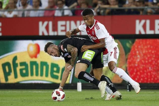 GRAZ, 01-08-2018 , Merkur Arena, football season 2018 2019, UEFA Champions League second qualifying round , 2nd leg , Ajax player David Neres during the match Sturm Graz - Ajax . Sturm Graz - Ajax  x2372347x