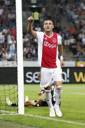 GRAZ, 01-08-2018 , Merkur Arena, football season 2018 2019, UEFA Champions League second qualifying round , 2nd leg , Ajax player Dusan Tadic scores 0-2 during the match Sturm Graz - Ajax . Sturm Graz - Ajax  x2372410x