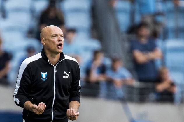 180801 Head coach Uwe Rösler or Malmö FF during the UEFA Champions League qualifying match between Malmö FF and Cluj on August 1, 2018 in Malmö Photo Mathilda Ahlberg BILDBYRAN Cop 178  Copyright: MATHILDAxAHLBERG BB180801MA090