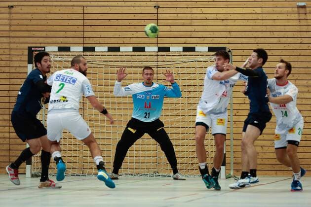 01 08 2018 xtgx handball friendly match SC Magdeburg Japan emspor v Dario Quenstedt Magdeburg 21 in goal Beetzendorf