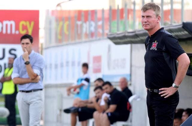 UEFA Europa League Second Qualifying Round Second Leg, AEK Arena, Larnaca, Cyprus 2 8 2018 AEK Larnaca vs Dundalk Dundalk Manager Stephen Kenny Stephen Kenny 2 8 2018  Copyright: x©INPHO SavvidesxPressxSportsx SAKI5509