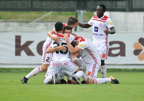 2018.08.02 Myjawa Pilka nozna Liga Europy Eliminacje Sezon 2018 2019 AS Trencin - Gornik Zabrze N z Hamza Catakovic gol bramka radosc 2-0 Foto Norbert Barczyk PressFocus NEWSPIX.PL 2018.08.02 Myjawa Football UEFA Europa League Season 2018 2019 AS Trencin - Gornik Zabrze Hamza Catakovic gol bramka radosc 2-0 Credit: Norbert Barczyk PressFocus --- Newspix.pl  20180802NB0027