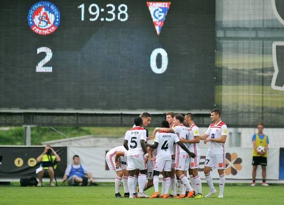 2018.08.02 Myjawa Pilka nozna Liga Europy Eliminacje Sezon 2018 2019 AS Trencin - Gornik Zabrze N z Hamza Catakovic gol bramka radosc 2-0 Foto Norbert Barczyk PressFocus NEWSPIX.PL 2018.08.02 Myjawa Football UEFA Europa League Season 2018 2019 AS Trencin - Gornik Zabrze Hamza Catakovic gol bramka radosc 2-0 Credit: Norbert Barczyk PressFocus --- Newspix.pl  20180802NB0029