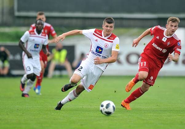 2018.08.02 Myjawa Pilka nozna Liga Europy Eliminacje Sezon 2018 2019 AS Trencin - Gornik Zabrze N z Lukas Skovajsa Daniel Liszka Foto Norbert Barczyk PressFocus NEWSPIX.PL 2018.08.02 Myjawa Football UEFA Europa League Season 2018 2019 AS Trencin - Gornik Zabrze Lukas Skovajsa Daniel Liszka Credit: Norbert Barczyk PressFocus --- Newspix.pl  20180802NB0032