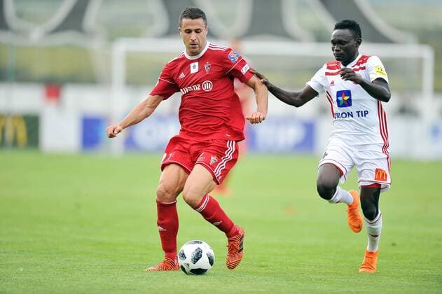 2018.08.02 Myjawa Pilka nozna Liga Europy Eliminacje Sezon 2018 2019 AS Trencin - Gornik Zabrze N z Igor Angulo Abdul Zubairu Foto Norbert Barczyk PressFocus NEWSPIX.PL 2018.08.02 Myjawa Football UEFA Europa League Season 2018 2019 AS Trencin - Gornik Zabrze Igor Angulo Abdul Zubairu Credit: Norbert Barczyk PressFocus --- Newspix.pl  20180802NB0052