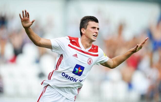 2018.08.02 Myjawa Pilka nozna UEFA Liga Europy Eliminacje Sezon 2018 2019 AS Trencin - Gornik Zabrze N z bramka gol radosc Hamza Catakovic Foto Press Focus NEWSPIX.PL 2018.08.02 Myjawa Football UEFA Europa League Season 2018 2019 AS Trencin - Gornik Zabrze bramka gol radosc Hamza Catakovic Credit: Press Focus --- Newspix.pl  20180802PF_PF029