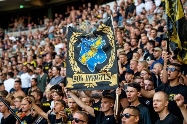 180802 Fans of AIK prior to the UEFA Europa League qualifying match between AIK and Nordsjälland on August 2, 2018 in Stockholm  Copyright: JONATHANxNÄCKSTRAND BB180802JN014