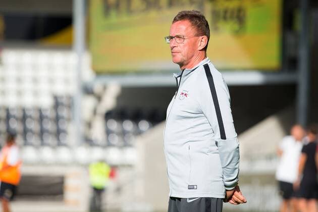 180802 Coach Ralf Rangnick of Leipzig during the UEFA Europa League qualifying match between Häcken and RB Leipzig on August 2, 2018 in Gothenburg  Copyright: MICHAELxERICHSEN BB180802MI034