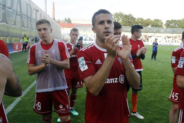 MYJAVA 02.08.2018 PILKA NOZNA LIGA EUROPY II RUNDA KWALIFIKACJI SECOND ROUND QUALIFICATION UEFA EUROPA LEAGUE AS TRENCIN - GORNIK ZABRZE NZ. IGOR ANGULO (GORNIK) SMUTEK FOT. MICHAL CHWIEDUK FOKUSMEDIA NEWSPIX.PL --- Newspix.pl  180802CHW065