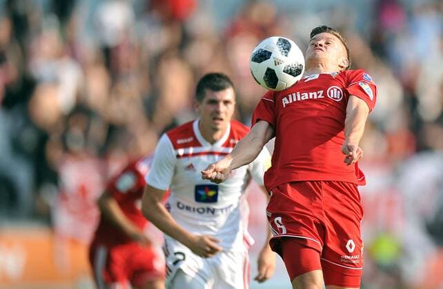 2018.08.02 Myjawa Pilka nozna Liga Europy Eliminacje Sezon 2018 2019 AS Trencin - Gornik Zabrze N z Konrad Nowak Foto Norbert Barczyk PressFocus NEWSPIX.PL 2018.08.02 Myjawa Football UEFA Europa League Season 2018 2019 AS Trencin - Gornik Zabrze Konrad Nowak Credit: Norbert Barczyk PressFocus --- Newspix.pl  20180802NB0067