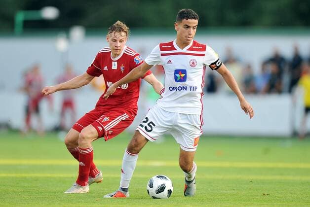2018.08.02 Myjawa Pilka nozna Liga Europy Eliminacje Sezon 2018 2019 AS Trencin - Gornik Zabrze N z Szymon Zurkowski Ashram El Mahdioui Foto Norbert Barczyk PressFocus NEWSPIX.PL 2018.08.02 Myjawa Football UEFA Europa League Season 2018 2019 AS Trencin - Gornik Zabrze Szymon Zurkowski Ashram El Mahdioui Credit: Norbert Barczyk PressFocus --- Newspix.pl  20180802NB0088