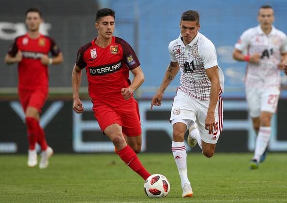 SOCCER - UEFA EL quali, Admira vs Sofia MARIA ENZERSDORF,AUSTRIA,02.AUG.18 - SOCCER - UEFA Europa League qualification, FC Admira Wacker Moedling vs PFK CSKA Sofia. Image shows Milos Spasic (Admira) and Kiril Despodov (Sofia). GEPAxpictures xMarioxKneisl