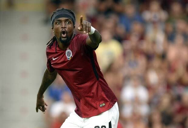 Sport Bilder des Tages Costa Nhamoinesu (Sparta) gestures during a return match of 2nd qualifying round of UEFA Europa League between AC Sparta Praha and FK Spartak Subotica, in Prague, Czech Republic, on August 2, 2018. (CTKxPhoto KaterinaxSulova) CTKPhotoP201808020860201  suk3
