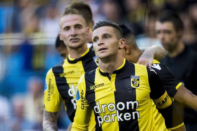 ARNHEM, Vitesse - FC Viitorul, 2-8-2018, football, season 2018-2019, qualification match for Europa League, stadium de Gelredome, Vitesse player Bryan Linssen has scored 2-0 Vitesse - FC Viitorul  x2373207x