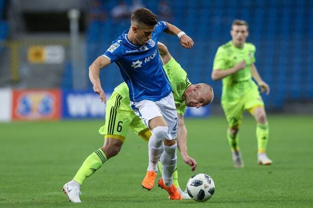 2018.08.02 Poznan Pilka nozna II runda kwalifikacji Liga Europy Lech Poznan - FC Szachtior Soligorsk N z Vlodymyr Kostevych Foto Pawel Jaskolka PressFocus NEWSPIX.PL 2018.08.02 Poznan Football UEFA Europa League II qualifying round Lech Poznan - FC Shakhtyor Soligorsk Credit: Pawel Jaskolka PressFocus --- Newspix.pl  20180802_PF_PJ004