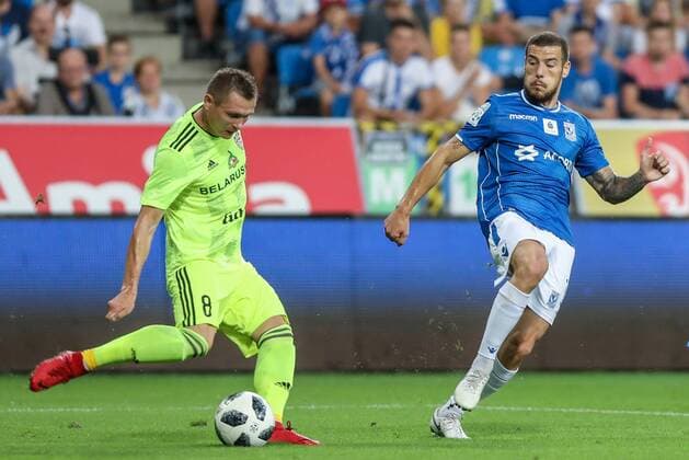 2018.08.02 Poznan Pilka nozna II runda kwalifikacji Liga Europy Lech Poznan - FC Szachtior Soligorsk N z Pedro Tiba Foto Pawel Jaskolka PressFocus NEWSPIX.PL 2018.08.02 Poznan Football UEFA Europa League II qualifying round Lech Poznan - FC Shakhtyor Soligorsk Credit: Pawel Jaskolka PressFocus --- Newspix.pl  20180802_PF_PJ007