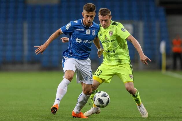 2018.08.02 Poznan Pilka nozna II runda kwalifikacji Liga Europy Lech Poznan - FC Szachtior Soligorsk N z Vlodymyr Kostevych Foto Pawel Jaskolka PressFocus NEWSPIX.PL 2018.08.02 Poznan Football UEFA Europa League II qualifying round Lech Poznan - FC Shakhtyor Soligorsk Credit: Pawel Jaskolka PressFocus --- Newspix.pl  20180802_PF_PJ009