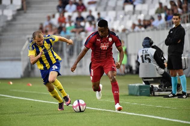 Francois Kamano (gir) FOOTBALL : Bordeaux vs Ventspils - 2eme Tour Qualification Europa League - Bordeaux - 02 08 2018 ThierryBreton Panoramic 