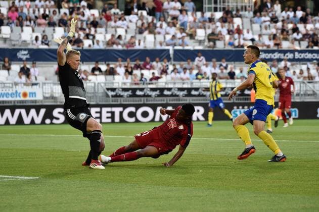 Sport Bilder des Tages But et Joie Francois Kamano (gir) FOOTBALL : Bordeaux vs Ventspils - 2eme Tour Qualification Europa League - Bordeaux - 02 08 2018 ThierryBreton Panoramic 