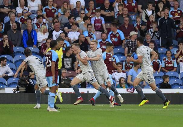 2nd August 2018, Turf Moor, Burnley, England; UEFA Europa League qualification, second qualifying round, 2nd leg, Burnley versus Aberdeen; Lewis Ferguson of Aberdeen celebrates scoring the equalising goal making it 1-1  ActionPlus12052082 ConorxMolloy