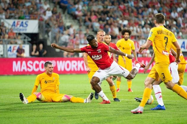 Fred Friday of AZ during the UEFA Europa League second round qualifying match between AZ Alkmaar and FC Kairat at the AFAS stadium on August 02, 2018 in Alkmaar, The Netherlands UEFA Europa League 2018 2019 xVIxVIxImagesx xTomxBodexMultimediaxIVx 11652834