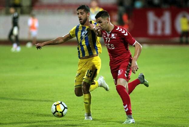 02.08.2018 Nis(Serbia) FK Ranicki Nis-FC Maccabi Tel Aviv Europa League 2nd leg qualifiers men s football Dor Micha(L) FC Maccabi Tel Aviv, Lazar Randjelovic(r) FK Radnicki Nis : 