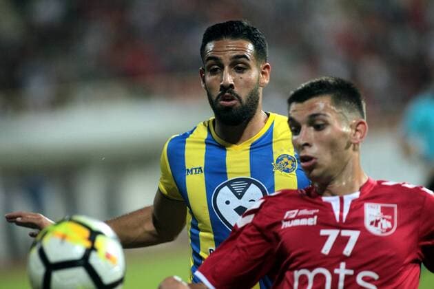 02.08.2018 Nis(Serbia) FK Ranicki Nis-FC Maccabi Tel Aviv Europa League 2nd leg qualifiers men s football Eyal Golasa(L) FC Maccabi Tel Aviv, Lazar Randjelovic(r) FK Radnicki Nis : 