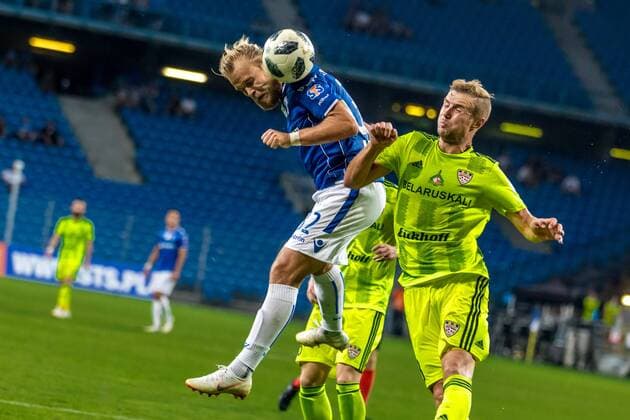POZNAN 02.08.2018 LIGA EUROPY: LECH POZNAN - Szachtior Soligorsk - EUROPE LEAGUE: LECH POZNAN - SZACHTIOR SOLIGORSK NZ: Lech Poznan, szachtior soligorsk, CHRISTIAN GYTKJAER FOT. MARCIN RAJCZAK 400MM NEWSPIX.PL --- Newspix.pl  180802__AY_6449