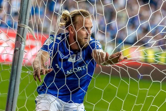 Sport Bilder des Tages POZNAN 02.08.2018 LIGA EUROPY: LECH POZNAN - Szachtior Soligorsk - EUROPE LEAGUE: LECH POZNAN - SZACHTIOR SOLIGORSK NZ: Lech Poznan, szachtior soligorsk, GOL, CHRISTIAN GYTKJAER FOT. MARCIN RAJCZAK 400MM NEWSPIX.PL --- Newspix.pl  180802__AY_6594