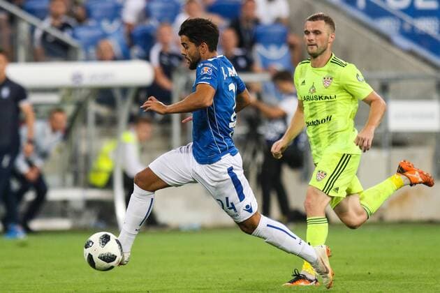 02.08.2018, Poznan, Pilka nozna , Liga Europy , Lech Poznan - Szachtior Soligorsk UEFA Europa League , Lech Poznan - Shakhtyor Soligorsk , N Z Joao Amaral (Lech) , FOT. Adam Jastrzebowski newspix.pl --- Newspix.pl  20180802_awj_316