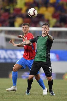 FCSB - NK Rudar Velenje NK Rudar Velenje s Vlatko Simunac in action against FCSB s Dragos Nedelcu during FCSB - NK Rudar Velenje - UEFA Europa League 2018 2019, Second Qualifying Round: 2st leg, National Arena, Bucharest, Romania, 02 August 2018 Copyright: xAlexxNicodimx