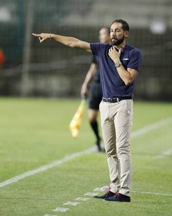 BUDAPEST, HUNGARY - AUGUST 2: Head coach Pablo Machin Diez of Sevilla FC reacts during the UEFA Europa League Second Qualifying Round 2nd Leg match between Ujpest FC and Sevilla FC at Ferenc Szusza Stadium on August 2, 2018 in Budapest, Hungary. LaszloxSzirtesi 