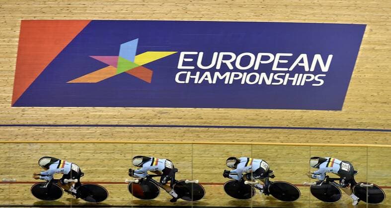 Sport Themen der Woche KW31 Sport Bilder des Tages Belgian team pictured in action during the heats for the Women Team Pursuit Track cycling Rad Radsport Bahnrad Bahn event at the European Championships, in Glasgow, Scotland, Friday 03 August 2018. European championships of several sports are held in Glasgow from 03 to 12 August. ERICxLALMAND  x05397122x