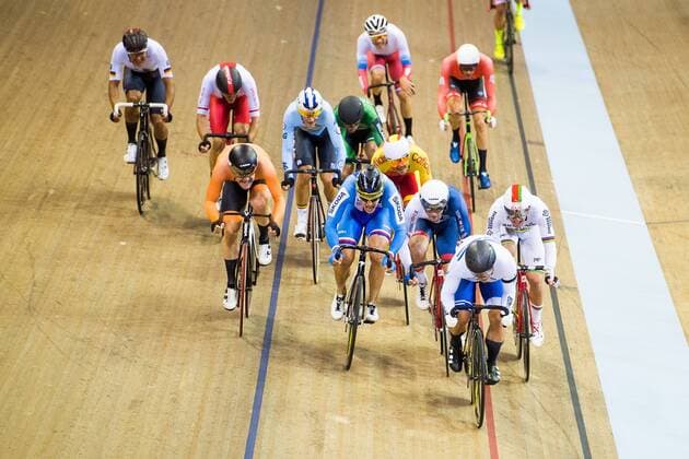 180803 Daniel Babor of the Czech Republic competes in the pack of Mens Track Cycling 15km Scratch Race during the European Championships on August 3, 2018 in Glasgow Photo Jon Olav Nesvold BILDBYR N Code JE 160282  Copyright: JONxOLAVxNESVOLD BB180803JE069
