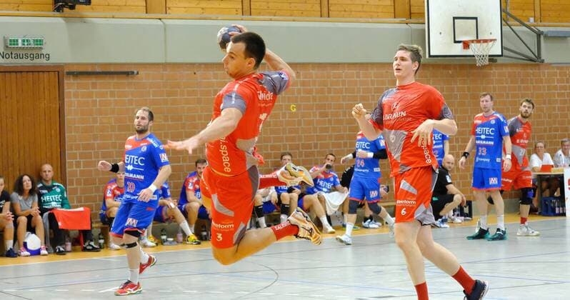 03 08 2018 xkhx Sparkassen Handball Cup 2018 MT Melsungen against HC Erlangen Marino Maric 3 MT Melsungen Finn Lemke 6 MT Melsungen