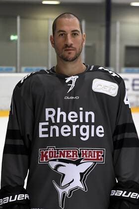 Ice Hockey DEL team photo and player portraits Kölner Haie Koelns Steven Pinizotto Nr 41 wd