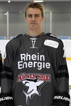 Ice Hockey DEL team photo and player portraits Kölner Haie Koelns Mike Zalewski No. 70 wd