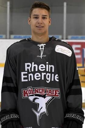 Ice Hockey DEL team photo and player portraits Kölner Haie Koelns Robin Palka Nr 20 wd