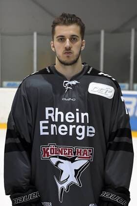 Ice Hockey DEL team photo and player portraits Kölner Haie Koelns Mick Koehler Nr. 77 wd