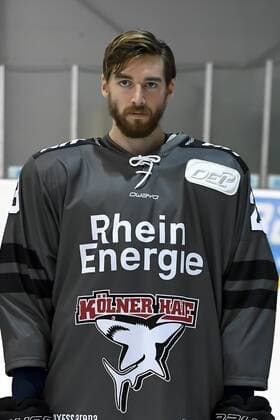 Ice Hockey DEL team photo and player portraits Kölner Haie Koelns Austin Madaisky Nr 23 wd