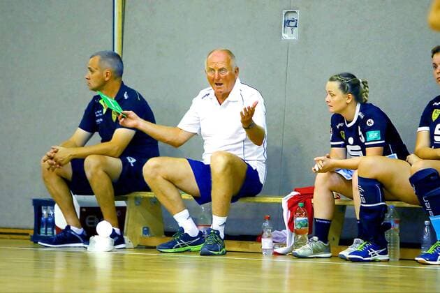 Coach Wolfgang Pötzsch Frankfurt Handball Women BSV Sachsen Zwickau Frankfurt HC Test match on 4 8 2018 BS Sachsen Zwickau Frankfurter HC
