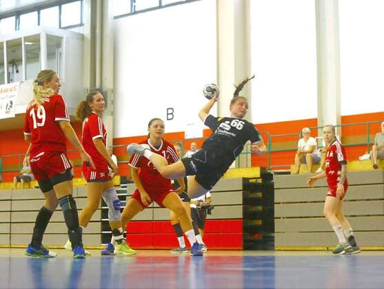 Goal shot by Pauline Wagner Frankfurt Handball Women BSV Sachsen Zwickau Frankfurt HC Test match on 4 8 2018 BS Sachsen Zwickau Frankfurter HC