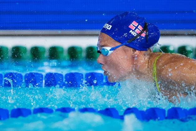 180805 Emelie Løvberg of Norway competes in the qualifications of womens 200 meters butterfly swimming during the European Championships on August 5, 2018 in Glasgow Photo Joel Marklund BILDBYR N Code JM 87767  Copyright: JOELxMARKLUND BB180805JM041