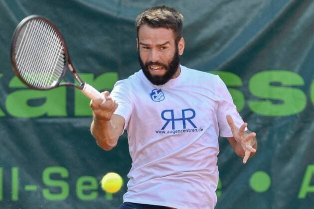 GER 1 Tennis Point Bundesliga Men Tennis Eternal Love BW Neuss vs TV Reutlingen 1 05 08 2018 Tennis Eternal Love BW Neuss GER 1 Tennis Point Bundesliga Men Tennis Eternal Love BW Neuss vs TV Reutlingen 1 in the picture Safranek Vaclav CZE at the forehand shot nph Mauelshagen nph00321