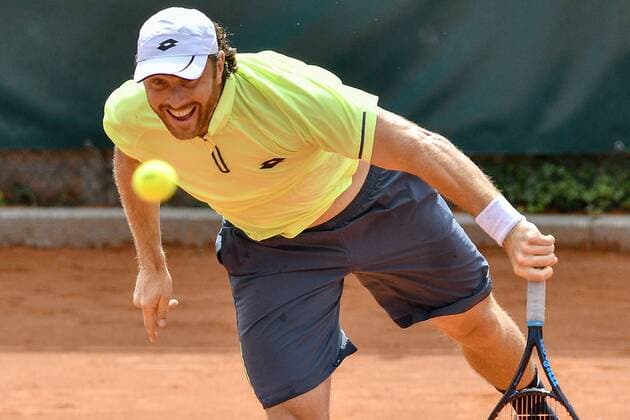 GER 1 Tennis Point Bundesliga Men Tennis Eternal Love BW Neuss vs TV Reutlingen 1 05 08 2018 Tennis Eternal Love BW Neuss GER 1 Tennis Point Bundesliga Men Tennis Eternal Love BW Neuss vs TV Reutlingen 1 in the picture Berrer Michael GER on serve nph Mauelshagen nph00321