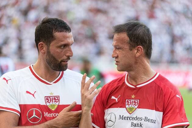 Kevin Kuranyi Fredi Bobic Game of the Legends before the match VFB Stuttgart v Atletico Madrid Day of the Brustring Football 1 Bundesliga Test match 2018 2019 05 08 2018 Legendary match VFB Stuttgart v Atletico Madrid Day of the Brustring Football 1 Bundesliga Test match 2018 2019 05 08 2018 Stuttgart Copyright: xEIBNER SaschaxWaltherx EP_SWA