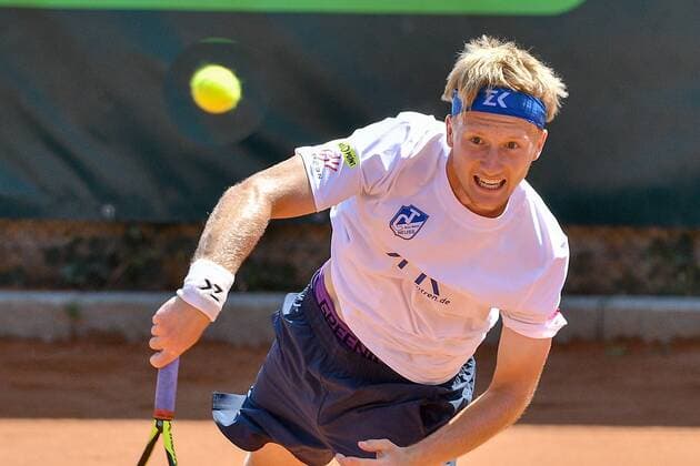 GER 1 Tennis Point Bundesliga Men Tennis Eternal Love BW Neuss vs TV Reutlingen 1 05 08 2018 Tennis Eternal Love BW Neuss GER 1 Tennis Point Bundesliga Men Tennis Eternal Love BW Neuss vs TV Reutlingen 1 in the picture Kolar Zdenek CZE at the serve nph Mauelshagen nph00321